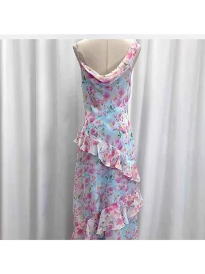 ASTR The Label Levina Floral Ruffle One Shoulder Maxi Dress, M thumbnail 10