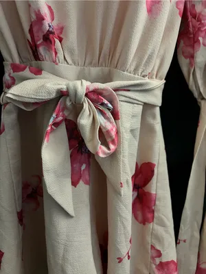 Angel Biba Floral Tie-Sleeve Cream & Pink Romper SZ 10 thumbnail 7