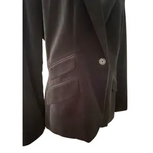 Lauren Ralph Lauren Black Velvet Blazer Jacket Cotton Size 14 Classic Party thumbnail 4