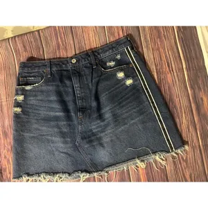 Abercrombie Fitch Natural Rise Vintage A Line Denim Skirt Size 14 thumbnail 10