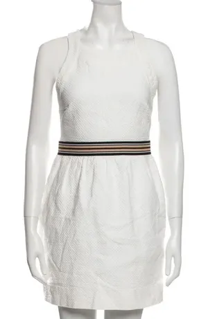 SANDRO Square Neckline Mini Dress in White‎ Size 3 or Large thumbnail 1