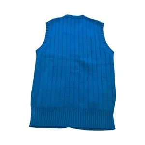 Vintage E.V. Ltd‎ Blue Cable Knit Cardigan Vest Womens Large V-Neck Button Front thumbnail 3