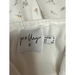 Princess Polly White Floral Sleeveless V Neck Button Front A Line Mini Dress 4 thumbnail 4