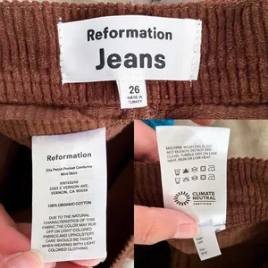 Reformation Skirt Elia Patch Pocket Corduroy Mini‎ High-Waisted Cafe 26 NWT thumbnail 5