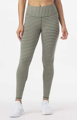 Glyder Sultry Legging in Moss & Oatmilk Stripe thumbnail 1