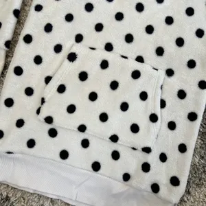 GUC WHITE CHOCOOLATE Long Fleece Polka Dot Hoodie thumbnail 3
