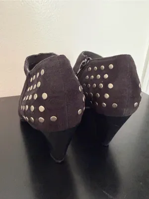 Laura Ashley Faux Suede Ankle Boots with Silver Studs Lafindon 9 Whimsigoth thumbnail 3