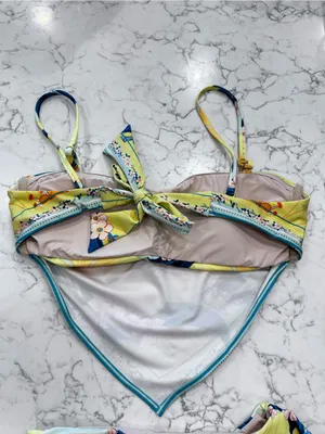 Farm Rio X Anthropologie Floral Print Bandana Bikini Top & High Leg Bottom Set S thumbnail 9