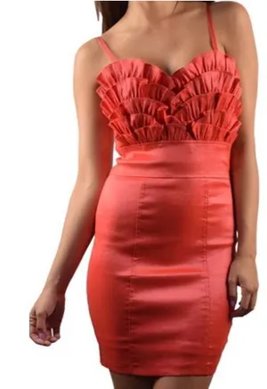 👑 #9 🦋LAST ONE SALE🦋 Red Ruffle Top Dress - Large (Clearance) thumbnail 1