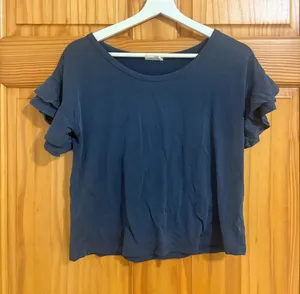Nordstrom Sienna Sky Size Small Navy Blue Flutter Sleeve Top thumbnail 1