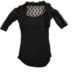 Black Lace Overlay Sheath Dress 3/4 Sleeve Formal Cocktail Evening Dress‎ thumbnail 3