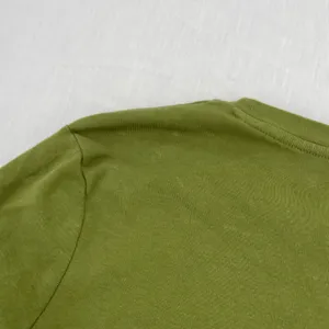 Lucy Yak Olive Green Long Sleeve Tee Lettuce Hem Crop Top Fit Fall Shirt Size M thumbnail 7