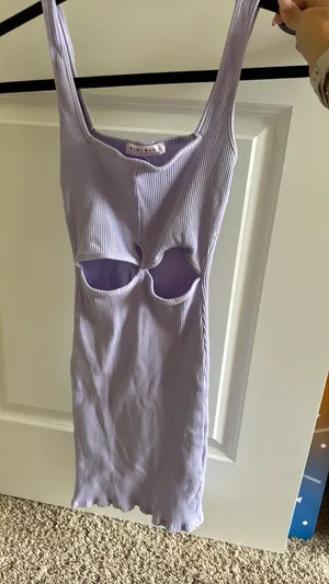 Purple body con dress thumbnail 6