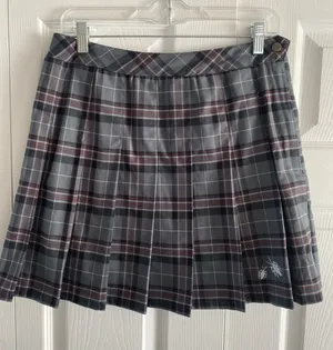 Beetlejuice Plaid Pleated Skort Womens Size S Grey Red Goth Schoolcore Academia thumbnail 1