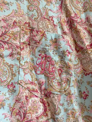 Ralph Lauren Floral Paisley Sleep Button Down Shirt Dress Size Medium PJ thumbnail 5
