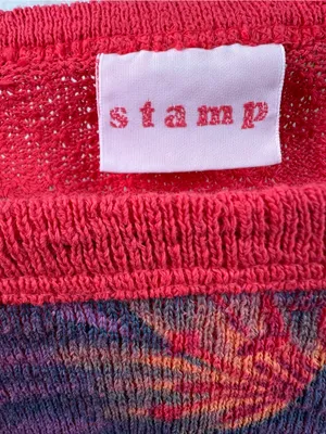 Stamp Size XL Floral Multicolored Long Sleeve Knit Top Shirt Oversized thumbnail 5