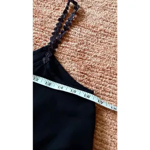 Tobi Black Flowy Cami Top Size S Lace Strap Ruffle Hem thumbnail 4
