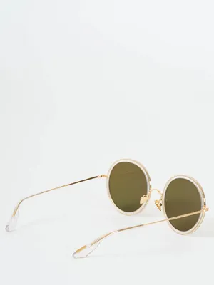 KREWE luisa crystal 24k polarized round sunglasses NEW thumbnail 4