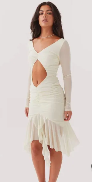 Peppermayo kiara mesh ruffle dress thumbnail 1