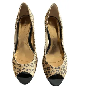 Elie Tahari Peep Toe Heels Pumps Leopard‎ Animal Print Suede High Heel thumbnail 8