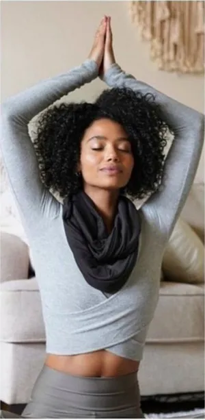 Beyond Yoga Black Infinity Scarf With Cellphone Zippered Pocket thumbnail 1
