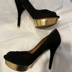 Zara Black Classic platform Heels 37 thumbnail 2