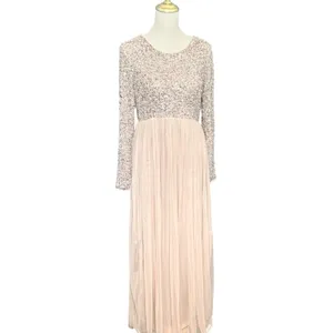 Maya Deluxe Maternity Sequin Tulle Maxi‎ Dress muted Blush Pink Size 8 fairycore thumbnail 2