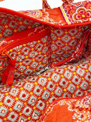 Vera Bradley Original Handbag Paprika Medallion Red Retired Barrel Shoulder Bag thumbnail 7