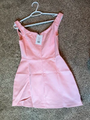 Showpo PIETRA MINI DRESS - OFF SHOULDER GATHERED BODYCON DRESS IN PALE PINK thumbnail 3