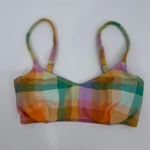 Billabong Bikini Top SZ Small Warm Wave Lila Bralette Swim Suit Madras Plaid NWT thumbnail 14