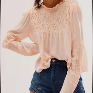 Free People Smocked In Time Blouse. Size Small thumbnail 2