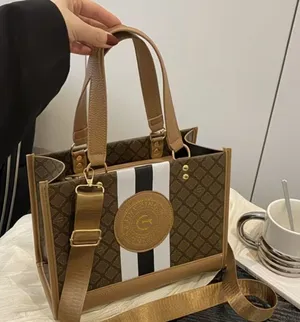 Monogram Stripe Tote Bag G Logo Medallion Top Handle Crossbody Shoulder Bag NIP thumbnail 1