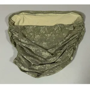 Olive Green Floral Mesh Ruched Tube Top Shirt Blouse Size M ✨ thumbnail 3