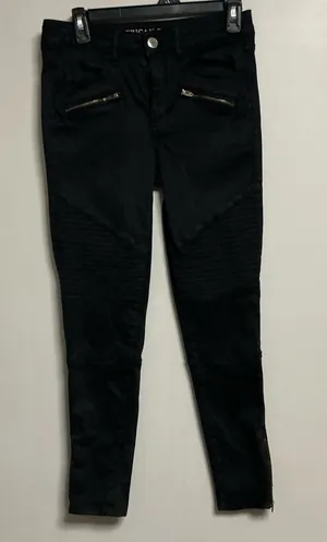 American Eagle Hi-Rise Jegging Size 4 Black Moto Zip thumbnail 1