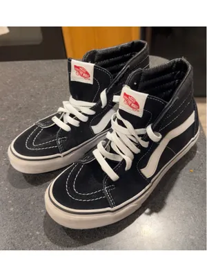 Women's Vans Sk8-Hi Black White Sneakers Size 8 thumbnail 6