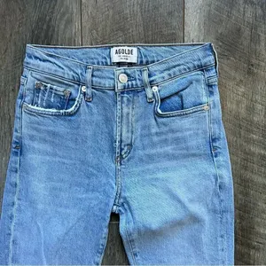Agolde Vintage Wash Toni Jeans 24 High Rise Light Blue Designer Denim thumbnail 4