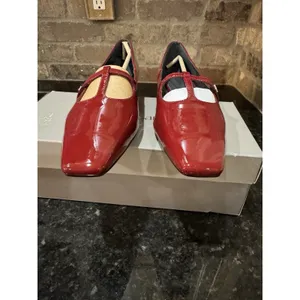 Franco Sarto Carmela patent red leather Mary Jane flats square toe Size 7.5 thumbnail 3