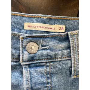 Levis Ribcage Straight Ankle Womens 28 Light Blue Distressed Jeans Retro thumbnail 4