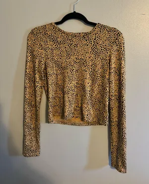 American Eagle Cheetah Print Long Sleeve Shirt thumbnail 1