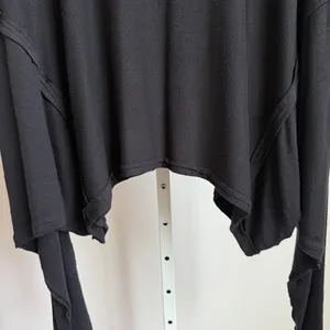 Free People We The Free Relaxed Witchy Slouchy Lagenlook Cowl Neck Top XS Black thumbnail 5