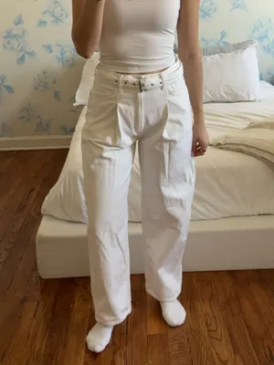 AGOLDE Jeans High-Rise White Wide Leg With Belt thumbnail 3