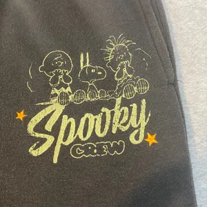 Peanuts Flare Sweatpants Womens L Grey Spooky Crew‎ Snoopy Halloween Cozy Jogger thumbnail 5