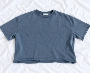 Zara Blue Oversized Cropped Sweatshirt – Large thumbnail 1