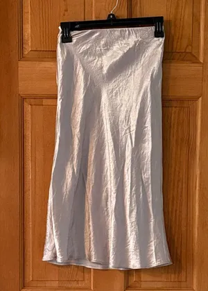 Babaton from Aritzia Size Extra Small Women's Teen Girl Champagne Satiny Skirt thumbnail 1