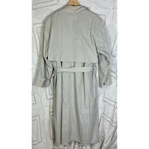 LONDON FOG Women’s Trench Coat Size‎ 14 Vintage Tan Cream Lined Belted Long thumbnail 2