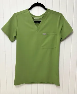 Figs Olive Green‎ Women's V-Neck Scrub Top thumbnail 1