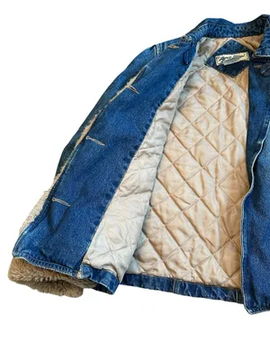 Vintage Paris Blues Outerwear Denim Chore Coat Barn Jacket Quilted Lining Y2K thumbnail 3