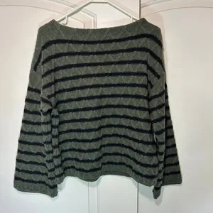 Ciao Lucia Green Striped Chunky Merino Wool‎ Cable Knit Michele Sweater XS Green thumbnail 5