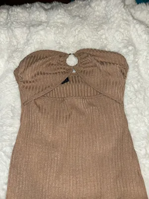 SheIn Brown Knit Halter Top Dress thumbnail 3