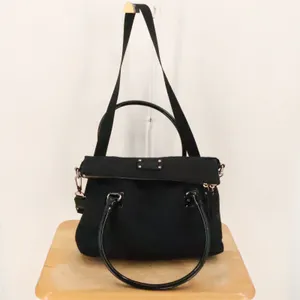 Kate Spade Nylon Satchel Bag Womens Black Crossbody Fold Over Minimalist Travel thumbnail 2